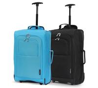 5 Cities Set of 2 Hand Luggage Set Including Ryanair Cabin Approved 21"/55cm Trolley Bag & 40x20x25 Ryanair Maximum Holdall Under Seat Flight Bag (Sage + Black)