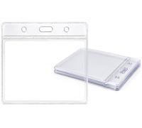 5 Clear Flexible ID Card Holders | Badge Wallets | Fits 60 x 90mm Inserts | Durable Vinyl Plastic Name Badge Holders | Compatible with Lanyards & Badge Clips | PCL Media ltd