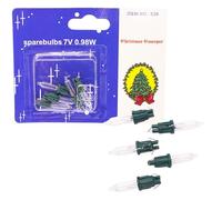 5 Clear Push in Spare Bulbs for Fariy Lights. 7v 0.98w 0.14a