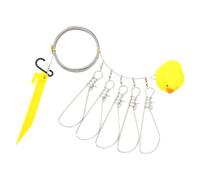 5 Clip Fish Stringer, Shoreline Fishing Gear, Stainless Steel Cable, Hardware, Coiled Attachment, Angler Use Shore Fishing Stringer Freshwater Fish Line Five Clip Cable Holder Angler Gear Carry