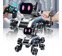 5 Cm Eight Wheeled Stunt Robot Dog Gesture Sensing Remote Control Smart Robot Dog That Can Walk And Sing Pet Dog Toy Smart And Games (C, One Size)