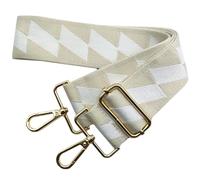 5 cm Shoulder Strap for Bag Wide Strap Crossbody Bag, Interchangeable Shoulder Bag Adjustable Handbag with Gold Buckle for Women DIY Crossbody Accessories (Beige/White) 10