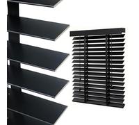 5 cm Wood Venetian Blind 135 70 60 35 100 120 145 85 175 Wide, Blackout Privacy Custom Size Horizontal Window Blinds for Living Room, Bedroom, Interior Door Windows, Cordless(Black)