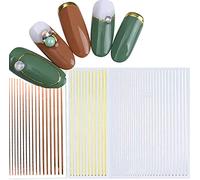 5 Color Gold Silver Metal Stripe Lines 3D Nail Sticker Multi-Size Adhesive Striping Tape DIY Foil Tips Manicure Nail Art Decals