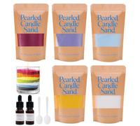 5 Color Scented Pearled Sand Candles with Wicks,Candle Beads Rose & Lavender Scented Oil,Candle Making Supplies to Make Your Own,Refillable Sand Wax,Pearl Powder for Birthday Weddings,Partie,500g