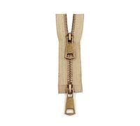 5# Colorful Open-end Double Slider Copper Metal Zipper - 2-Way Zipper for Garment Sewing Accessories,Beige,50cm
