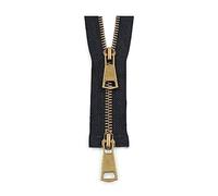 5# Colorful Open-end Double Slider Copper Metal Zipper - 2-Way Zipper for Garment Sewing Accessories,Black,50cm