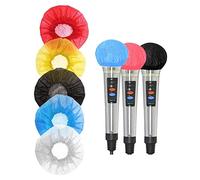 5 Colors 160 Pcs (80 Pack) Disposable Microphone Cover Clean and No-odor Non-woven Handheld Microphone Protective Cover Suitable for Ktv Karaoke, Recording Studio, Stage Performance, News Interview