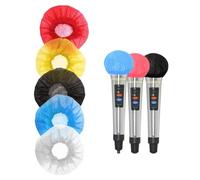 5 Colors 160 Pcs (80 Pack) Disposable Microphone Cover Clean and No-odor Non-woven Handheld Microphone Protective Cover Suitable for Ktv Karaoke, Recording Studio, Stage Performance, News Interview