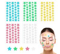 5 Colors/200 Dots Pimple Patch Star Shaped Acne Patch Cute Spot Patches Hydrocolloid Patches for Body Face Types Blemishes Zit Pimple Stickers (10mm 12mm 14mm)
