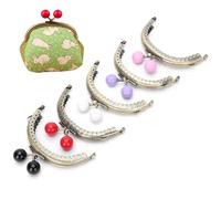 5 Colors Coin Purse Clasp, Metal Frame Kiss Clasp Lock for Purse Making DIY Craft Leather Bag Clip, 3.3inch/8.5cm