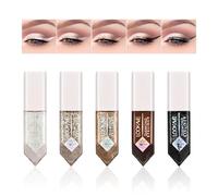 5 Colors Diamond Glitter Eyeliner Liquid Set, Long Lasting Waterproof Sparkling Eyeliner Set, Shiny Metallic Metallic Shimmer Glitter Eyeshadow for Women Girls Eye Makeup Party Festival (C)