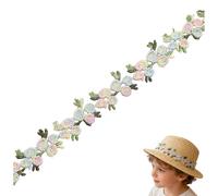 5 Colors Flower Trim Ribbon,DIY Lace Applique Sewing Craft Rose Lace Edge Trim Decorating,3D Flower Embroidered Applique for DIY Sewing Wedding Dress Embellishment Party Home Decor (D)