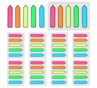 5 Colors Fluorescent Translucent Arrow Sticky Note Flags, 1000 PCS Page Flags Tabs for Notebooks Sign Here Tabs Arrow Stickers Colored Paper Tab Easy to Post for Notebook Documents Notary Books Paper