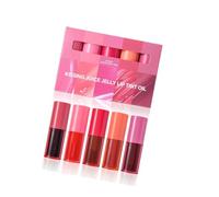 5 Colors Glossy Lip Tints Set Quickly Dry Technology Fade Resistant Formulas with Delicate Melon Flavor Compassionate Lip Color