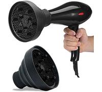 5 Colors Hair Blower Diffuser, Universal Foldable Hairdryer Cover, Styling Hairdressing Tool, Beauty Hair Salon Attachment for Blow Dryers(Black)
