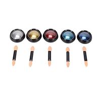 5 Colors Nail Art Glitter Mirror Powder Holographic Nail Pigment with 5 Sponge Sticks Metallic Chrome Nail Powder for Nail Art Decor