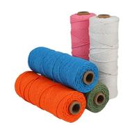 5 Colours 5 Rolls Macrame Cord 2mm x 100m Garden Twine Garden String Twine String for Crafts Natural Cotton Rope for Wall Hanging Plant Hangers