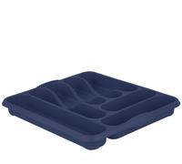 5 Compartment Cutlery Tray High Grade Durable Plastic Cutlery Storage Organiser Utensil Tray Flatware & Silverware Holder Stand Caddy Organiser for Kitchen Drawers Spoon Forks Knives (Navy) (1)