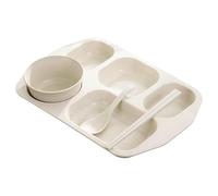 5-Compartment Divided,Non-Slip Sturdy Base,34.5x23.5cm,Divided Plate,Compartment Plate, Premium Material,for Home, Office, School, Daycare, Mealtime Dining