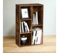 5 Compartments Bookcase Bookshelf for Living Room or Office VASAGLE Dark Brown One Size
