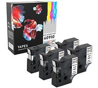 5 Compatible 40910 Black on Transparent 9mm x 7m Labelling Tapes for LabelManager LM 100 150 160 200 210D 260 280 300 350 350D 360D 400 420P 450 500TS PC PC2 PnP LabelWriter LW 400 450 Duo