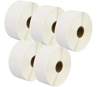 5 Compatible Rolls 38mm x 25mm White Direct Thermal Labels for Zebra GK420d GK420t GC420d GX420d GX420t GC420t GX430t GT800 LP2844 TLP 2844 Citizen CL-S521 CL-S621 CL-S631 (2000 Labels per Roll)