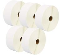 5 Compatible Rolls 50mm x 52mm White Direct Thermal Labels for Zebra GK420d GK420t GC420d GX420d GX420t GC420t GX430t GT800 LP2844 TLP 2844 Citizen CL-S521 CL-S621 CL-S631 (2000 Labels per Roll)