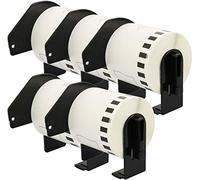 5 Compatible Rolls DK22251 DK-22251 62mm x 15.24m Continuous Labels for P-Touch QL-800 QL-810W QL-820NWB, Red and Black on White