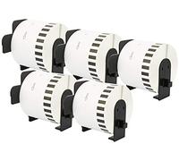 5 Compatible Rolls DK44205 DK-44205 62mm x 30.48m Continuous Removable Labels for P-Touch QL-500 QL-550 QL-560 QL-570 QL-700 QL-720NW QL-800 QL-810W QL-820NWB QL-1050 QL-1100 QL-1110NWB