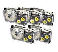 5 Compatible XR-9X XR-9X1 Black on Clear 9mm x 8m Self-Adhesive Label Tapes for Casio KL-60 KL-100 KL-120 KL-200 KL-300 KL-750 KL-780 KL-820 KL-2000 KL-7000 KL-7200 KL-8100 CW-L300 Label Makers