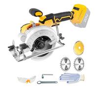 5" Cordless Circular Saw for Dewalt 18V/20V Battery (No Battery) | 6200RPM Professional 5" Brushless Circular Saw with 3 Blades, 0-45° Cutting Angle for Wood Plastic Tile Cut