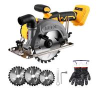 5'' Cordless Circular Saw for Dewalt 18V Battery,6600RPM Brushless Motor with 3 Blades,Adjustable Cutting Angle, Max Cutting Depth 1.28""(45°),1.6""(90°) for Cutting Wood,Plastic,Metal (No Battery)