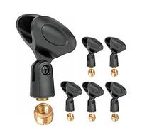 5 Core Mic Clips for Stands 6 Pieces Microphone Clip Holder Universal Adjustable with 5/8" Male to 3/8" Female Screw Adapter Suitable for Handheld Microphones, 6-Pack MC 02 6PCS