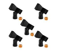 5 Core Microphone Mic Clip Holder for Mic Stand Universal Adjustable with 5/8" Male to 3/8" Female Screw Adapter Suitable for Handheld Microphones, 5-Pack MC 04 5PCS