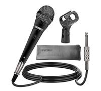 5 CORE Premium Vocal Dynamic Cardioid Handheld Microphone Neodymium Magnet Unidirectional Mic, 16ft Detachable XLR Deluxe Cable to ¼ Audio Jack, Mic Clip, On/Off Switch for Karaoke Singing ND 58 Black