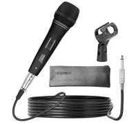 5 CORE Professional Dynamic Vocal Microphone Neodymium Cardioid Unidirectional Handheld Mic for Speakers, Karaoke W/Steel Mesh Grille, Metal Body ON/Off Switch w/16ft Detachable Cable+ Clip+ Bag