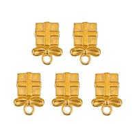 5 Count Bowknot Charm Jewelry Making Necklace Pendant Stainless Steel Texture For Jewelry And Handmade Craft Accessories Versatile Necklace Accessory