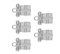 5 Count Bowknot Charm Jewelry Making Necklace Pendant Stainless Steel Texture For Jewelry And Handmade Craft Accessories Versatile Necklace Accessory