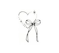 5 Creative And Realistic Heart And Star Tattoo Stickers For Girls, Featuring Bows And Tattoos.