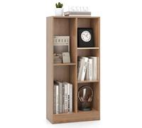 5-Cube Bookshelf Office Bookcase w/Open Storage Compartments-Natural