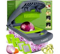 5-Cup Veg Chopper & Dicer, Stainless Steel Blades, BPA-Free, Non-Slip Base