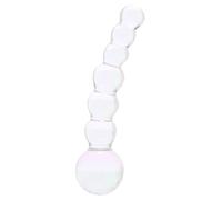 5" Curved Glass Beaded Dildo