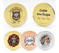 5 Custom Challenge Coins, 50MM Personalized Commemorative Coins with Logo, Customized Memorial Gifts for Company Military Family Anniversary Wedding Couple Pocket Hug Tokens Decision Coins