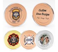 5 Custom Challenge Coins, 50MM Personalized Commemorative Coins with Logo, Customized Memorial Gifts for Company Military Family Anniversary Wedding Couple Pocket Hug Tokens Decision Coins