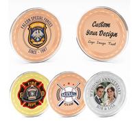 5 Custom Challenge Coins, 50MM Personalized Commemorative Coins with Logo, Customized Memorial Gifts for Company Military Family Anniversary Wedding Couple Pocket Hug Tokens Decision Coins