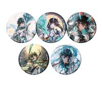 5 DanHeng Badge 58mm Honkais Stars Rail Figure Cool Colorful Brooch Pins DanHeng Cosplay Bag Pins Decoration Set