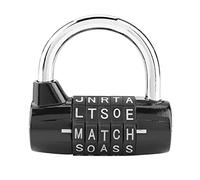 5 Dial Digit Combination Padlock, Zinc Alloy Security Lock, 65x66x40mm - Rust, Resettable Code, Ideal for Travel Suitcase and Gym Locker (Black)