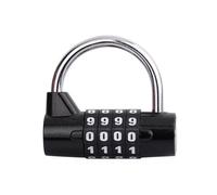 5 Dial Digit Number Combination Travel Password Lock Combination Padlock Zinc Alloy Heavy Coded Lock Security Safely Code(4 Code Black)