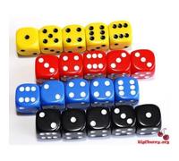 5 Dice x 4 Colours 16mm Dice Set - 4 Players for Poker Dice, Yahtzee, Yacht, Generala, Balut etc.